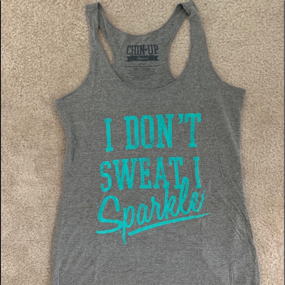 “I Don’t Sweat I Sparkle” Racerback Graphic Tank